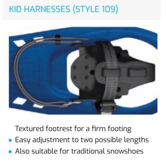 NEW Nyflex Kid Recreational Snowshoes Red 7" x 20" Fits 50-70 lbs (22-32 kg) - Picture 3 of 4